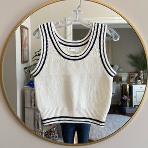 Blu Pepper Cream and Dark Navy Layering Tank Sweater